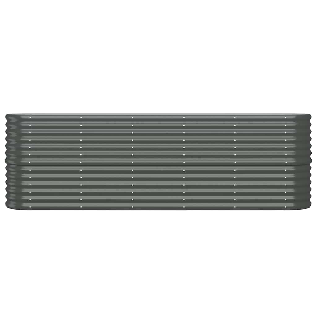 Canteiro elevado jardim 224x40x68 aço galvanizado antracite