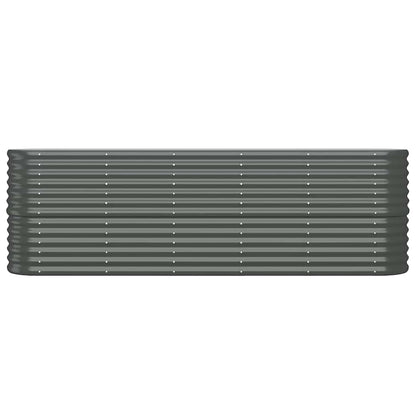 Canteiro elevado jardim 224x40x68 aço galvanizado antracite