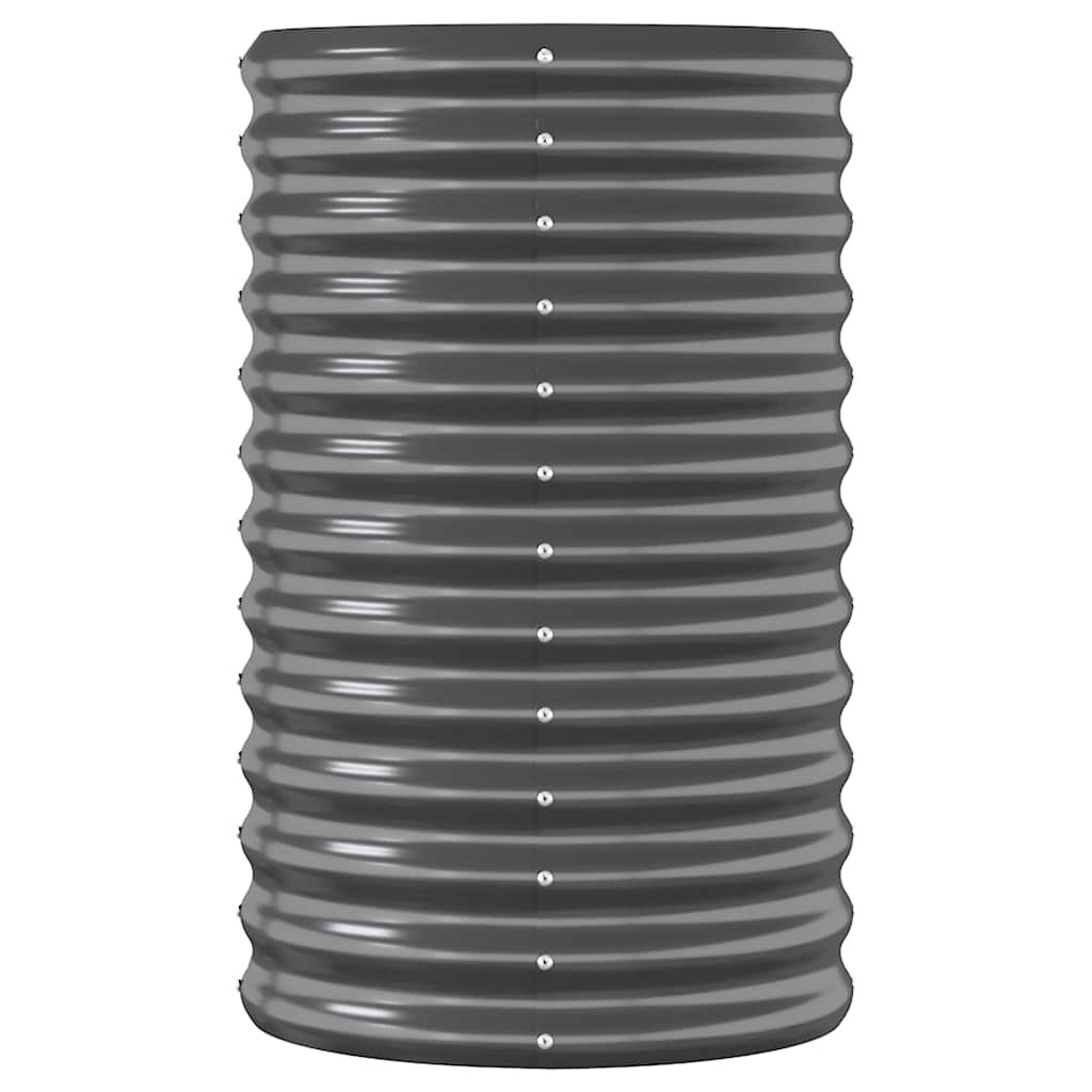 Canteiro elevado jardim 224x40x68 aço galvanizado antracite