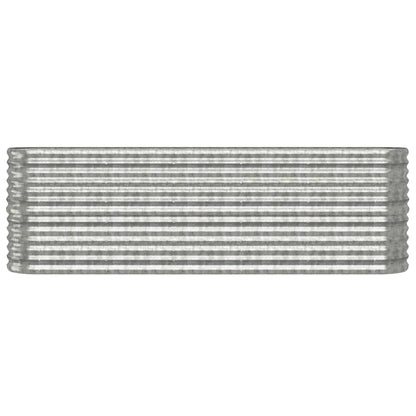 Canteiro elevado jardim 224x40x68cm aço galvanizado prateado