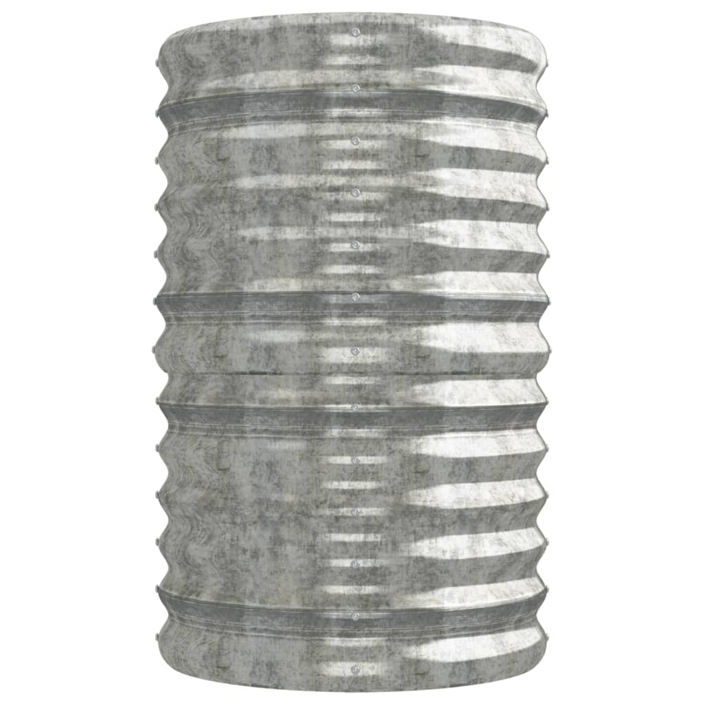 Canteiro elevado jardim 224x40x68cm aço galvanizado prateado