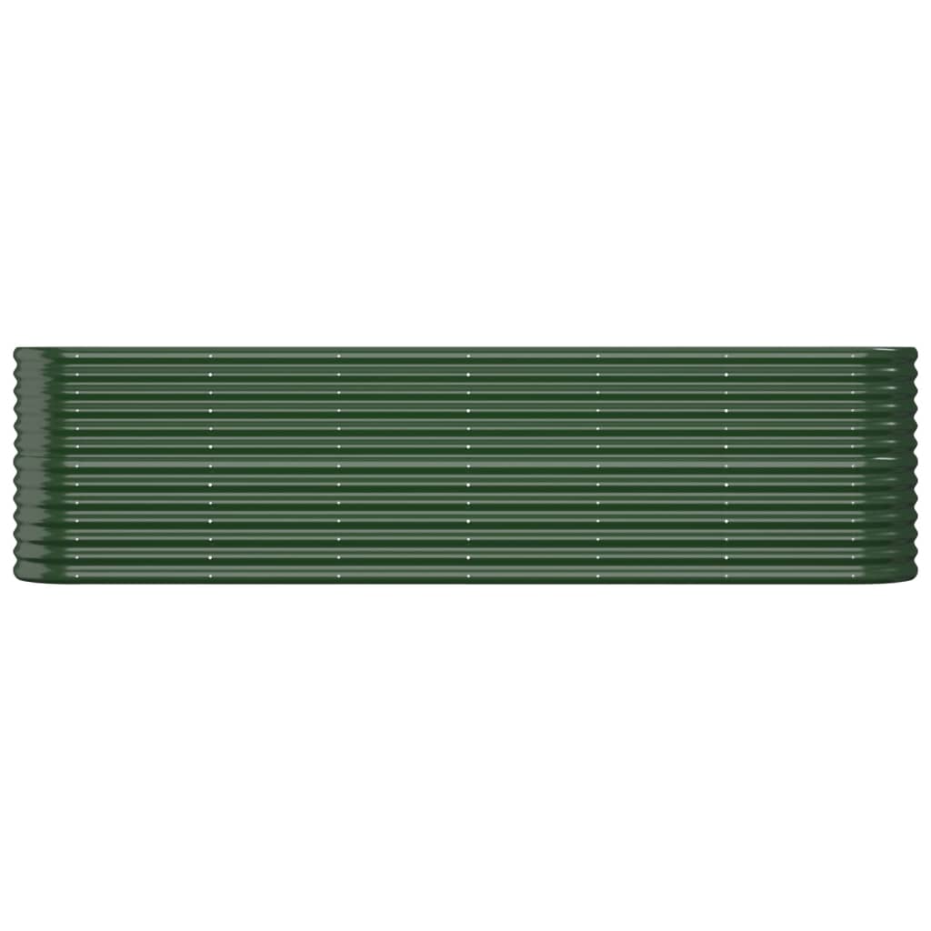 Canteiro elevado jardim 260x40x68 cm aço galvanizado verde