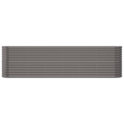 Canteiro elevado jardim 260x40x68cm aço galvanizado cinzento