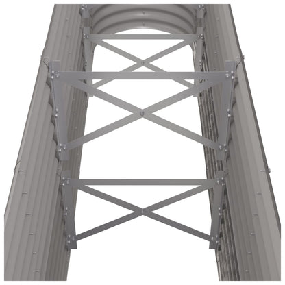 Canteiro elevado jardim 260x40x68cm aço galvanizado cinzento