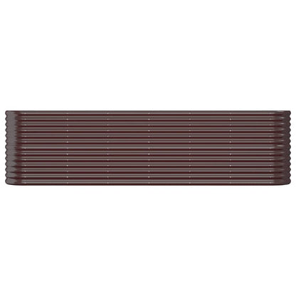 Canteiro elevado jardim 260x40x68cm aço galvanizado castanho