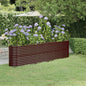 Canteiro elevado jardim 260x40x68cm aço galvanizado castanho