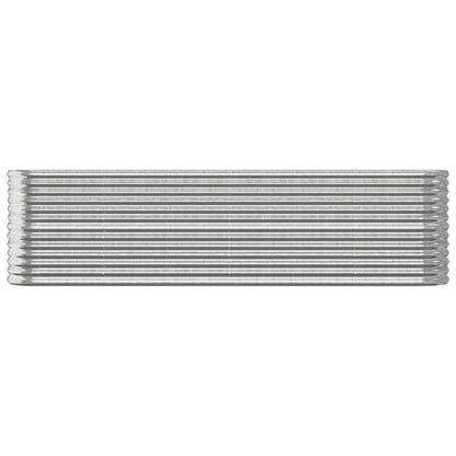Canteiro elevado jardim 260x40x68cm aço galvanizado prateado