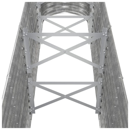 Canteiro elevado jardim 260x40x68cm aço galvanizado prateado