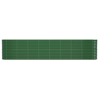 Canteiro elevado jardim 332x40x68 cm aço revestido a pó verde