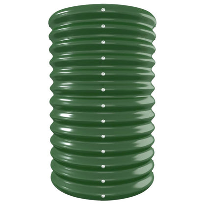 Canteiro elevado jardim 332x40x68 cm aço revestido a pó verde