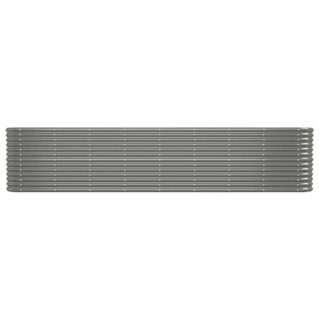Canteiro elevado jardim 332x40x68cm aço galvanizado cinzento