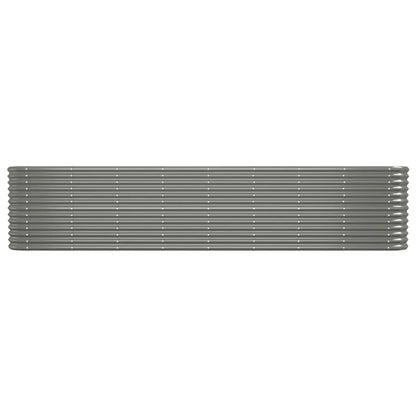 Canteiro elevado jardim 332x40x68cm aço galvanizado cinzento