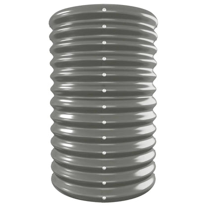Canteiro elevado jardim 332x40x68cm aço galvanizado cinzento