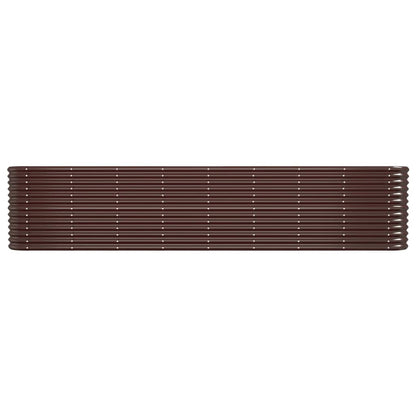 Canteiro elevado jardim 332x40x68cm aço galvanizado castanho