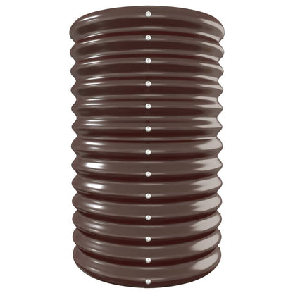 Canteiro elevado jardim 332x40x68cm aço galvanizado castanho