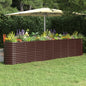 Canteiro elevado jardim 332x40x68cm aço galvanizado castanho