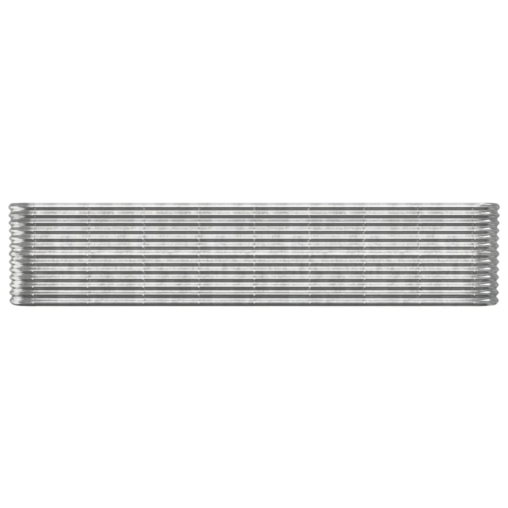Canteiro elevado jardim 332x40x68cm aço galvanizado prateado