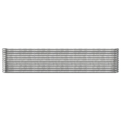 Canteiro elevado jardim 332x40x68cm aço galvanizado prateado