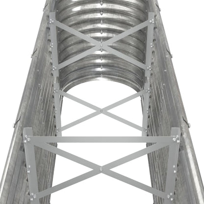Canteiro elevado jardim 332x40x68cm aço galvanizado prateado