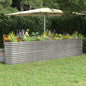 Canteiro elevado jardim 332x40x68cm aço galvanizado prateado