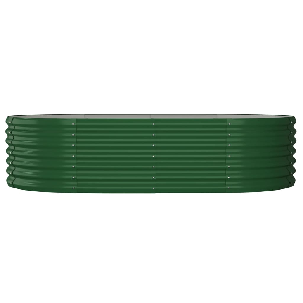 Canteiro elevado jardim 152x80x36 cm aço galvanizado verde