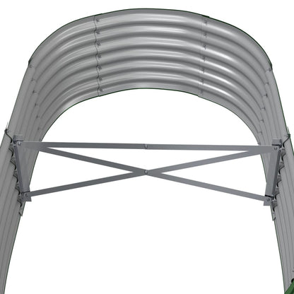 Canteiro elevado jardim 152x80x36 cm aço galvanizado verde