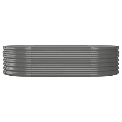 Canteiro elevado jardim 152x80x36cm aço galvanizado cinzento
