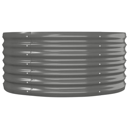 Canteiro elevado jardim 152x80x36cm aço galvanizado cinzento
