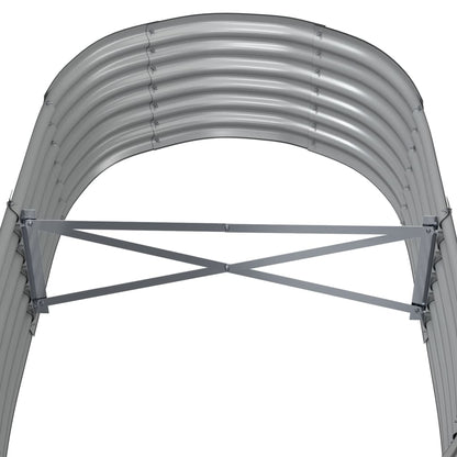 Canteiro elevado jardim 152x80x36cm aço galvanizado cinzento