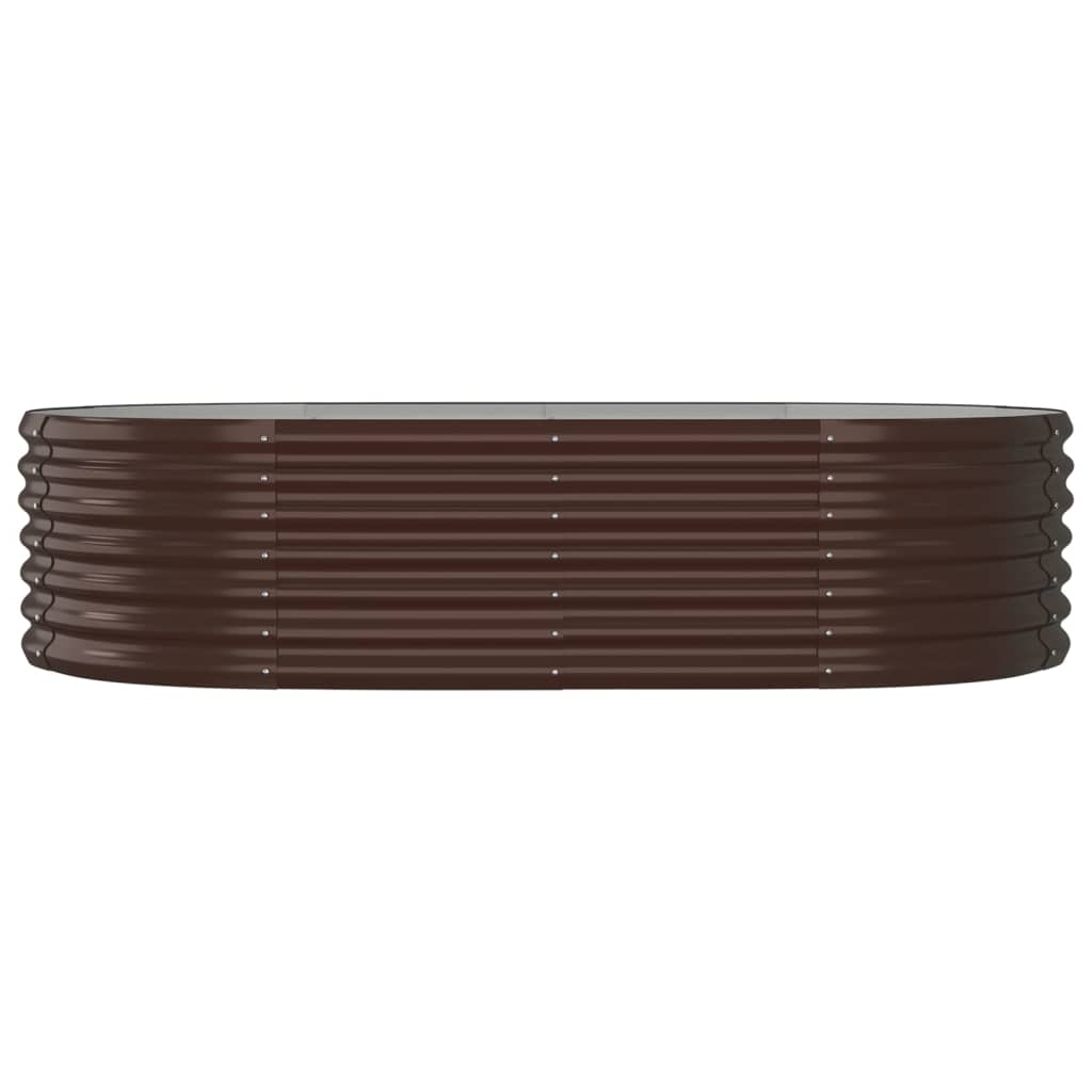 Canteiro elevado jardim 152x80x36cm aço galvanizado castanho