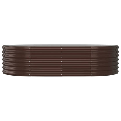 Canteiro elevado jardim 152x80x36cm aço galvanizado castanho