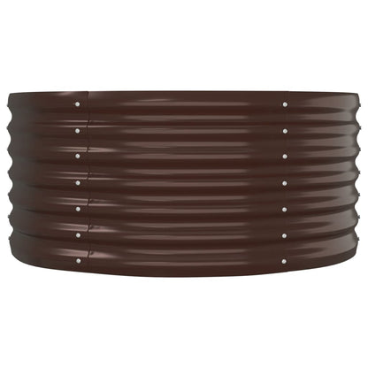 Canteiro elevado jardim 152x80x36cm aço galvanizado castanho
