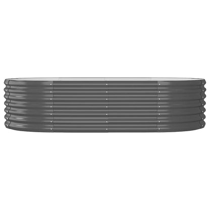 Canteiro elevado jardim 152x80x36 aço galvanizado antracite