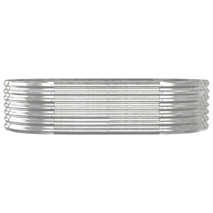 Canteiro elevado jardim 152x80x36cm aço galvanizado prateado