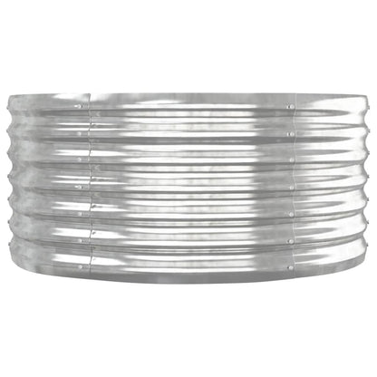 Canteiro elevado jardim 152x80x36cm aço galvanizado prateado