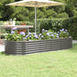 Canteiro elevado jardim 224x80x36cm aço galvanizado cinzento
