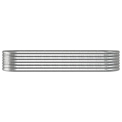Canteiro elevado jardim 224x80x36cm aço galvanizado prateado