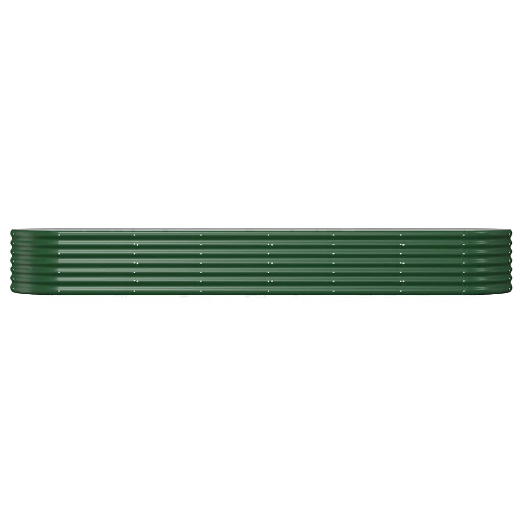 Canteiro elevado jardim 296x80x36 cm aço galvanizado verde