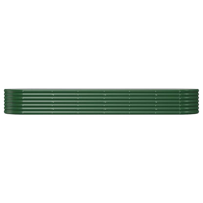 Canteiro elevado jardim 296x80x36 cm aço galvanizado verde