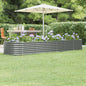 Canteiro elevado jardim 296x80x36cm aço galvanizado cinzento