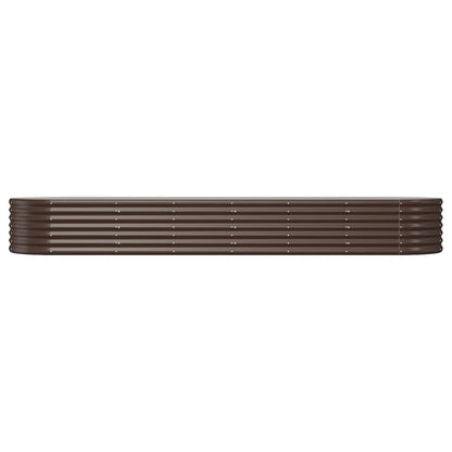 Canteiro elevado jardim 296x80x36cm aço galvanizado castanho