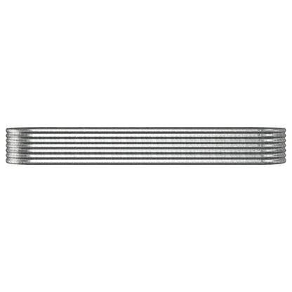 Canteiro elevado jardim 296x80x36cm aço galvanizado prateado
