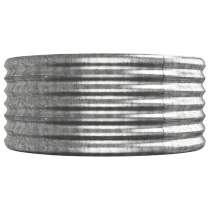 Canteiro elevado jardim 296x80x36cm aço galvanizado prateado