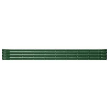 Canteiro elevado jardim 368x80x36 cm aço galvanizado verde
