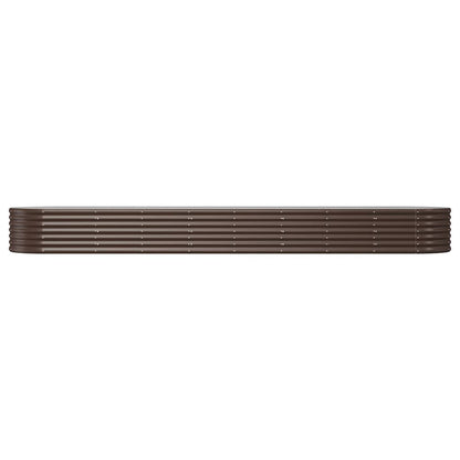 Canteiro elevado jardim 368x80x36cm aço galvanizado castanho
