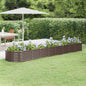 Canteiro elevado jardim 368x80x36cm aço galvanizado castanho