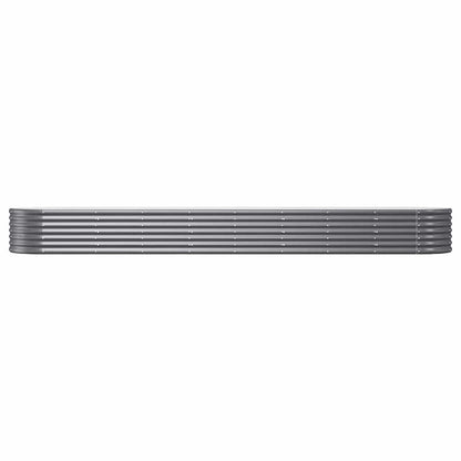 Canteiro elevado jardim 368x80x36 aço galvanizado antracite