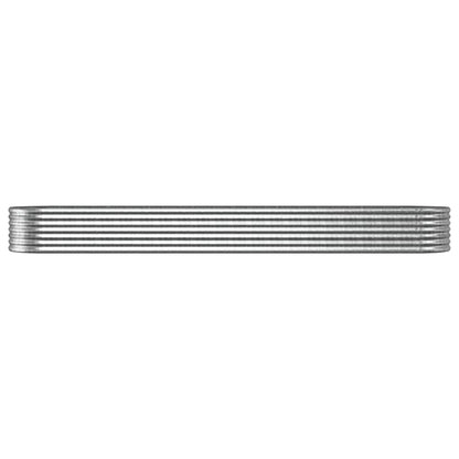 Canteiro elevado jardim 368x80x36cm aço galvanizado prateado