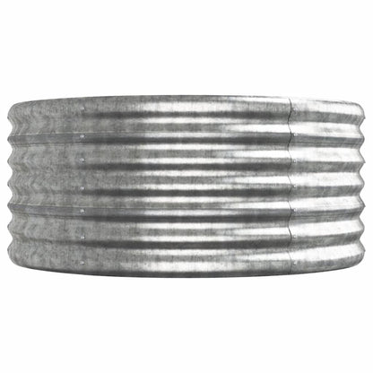 Canteiro elevado jardim 368x80x36cm aço galvanizado prateado