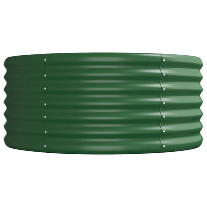 Canteiro elevado jardim 440x80x36 cm aço galvanizado verde